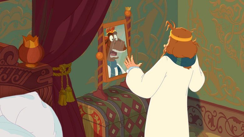 Horse Julius on the Throne and Three Heroes movie backdrop