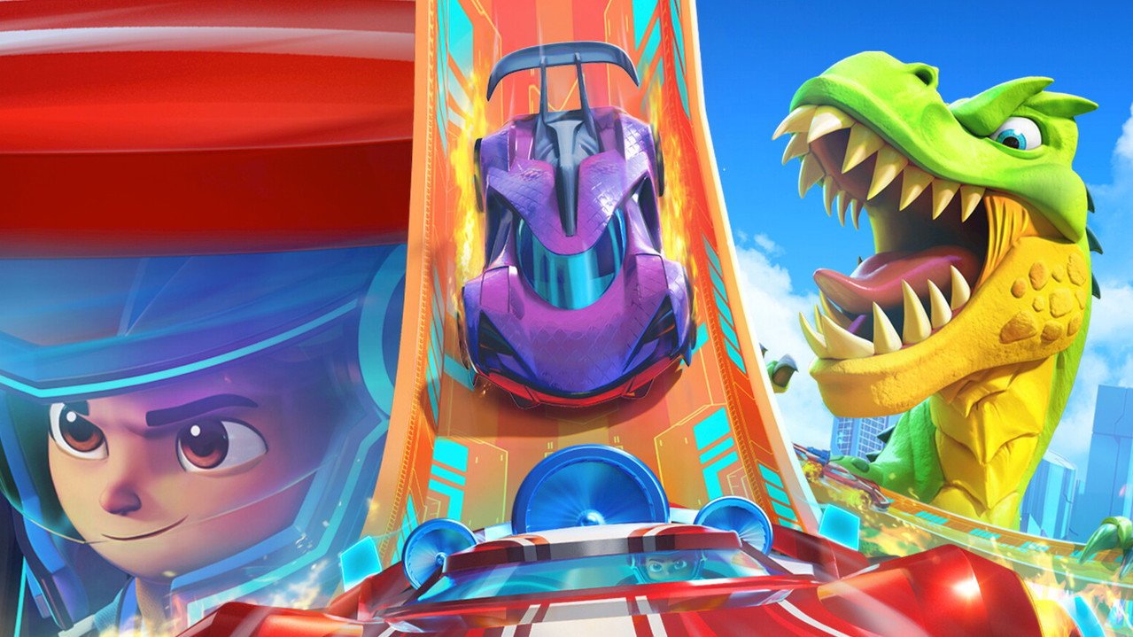 Hot Wheels Let's Race: Attack of the T-Rex (2026) movie scene